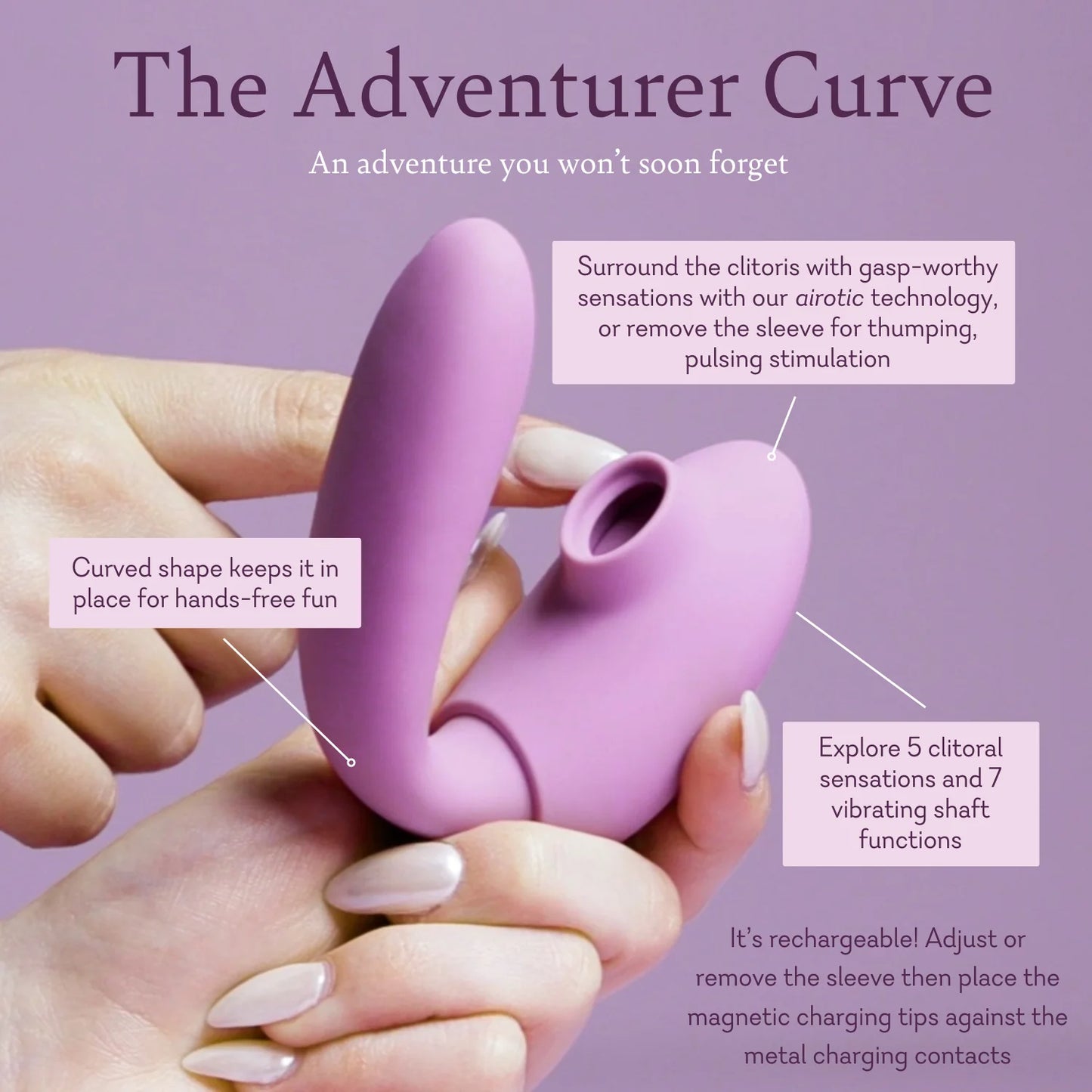 The Adventurer Curve
Air Pressure Dual Action Vibrator