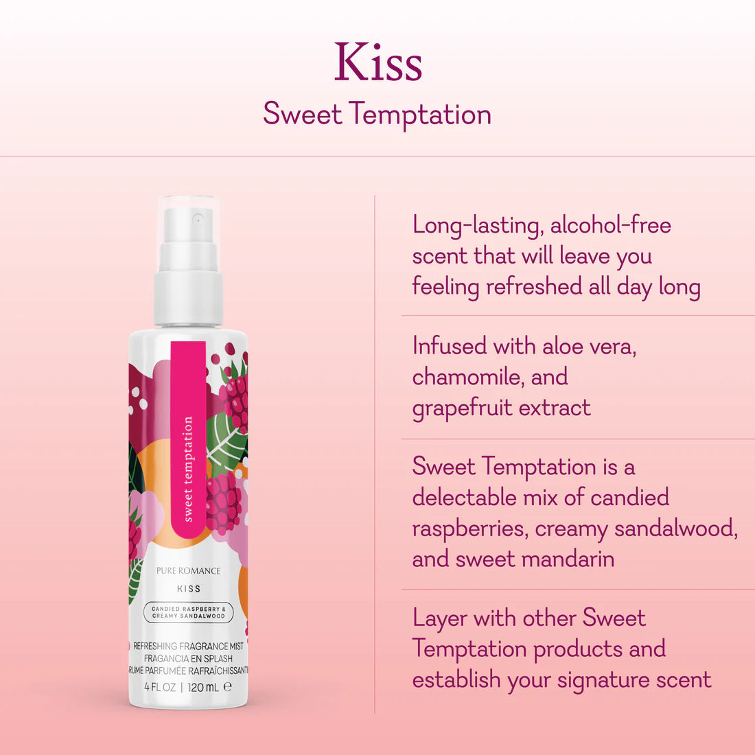 Kiss - Sweet Temptation
Refreshing Fragrance Mist