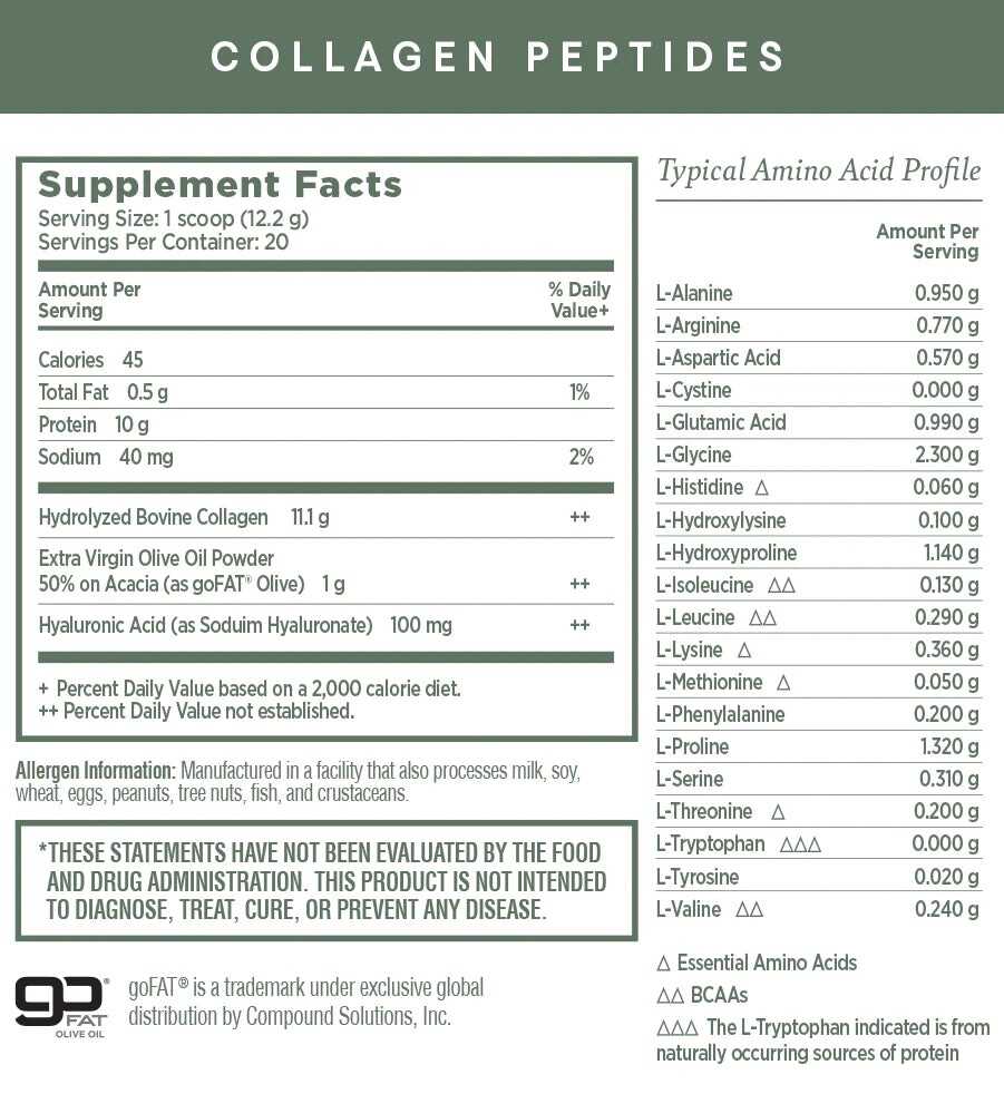 Wellness Collagen Peptides Dietary Supplement